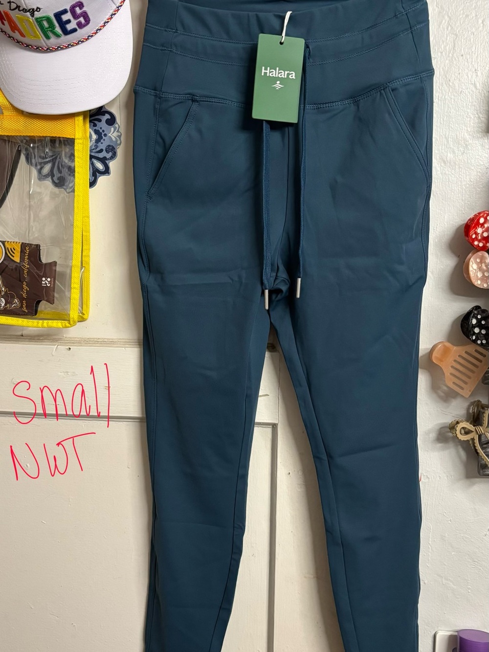 HALARA Teal joggers with Drawstring Waist